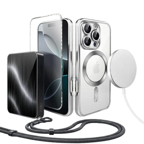 Perfect Match do iPhone 16 Pro Max - zestaw MagSafe Luxury Protect + akcesoria , srebrny (6)
