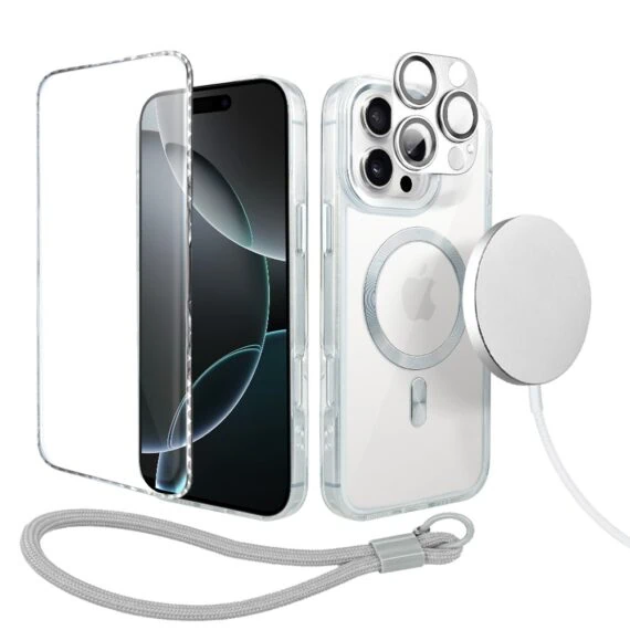 Perfect Match do iPhone 16 Pro Max - zestaw Super Hybrid + akcesoria, srebrny (5)