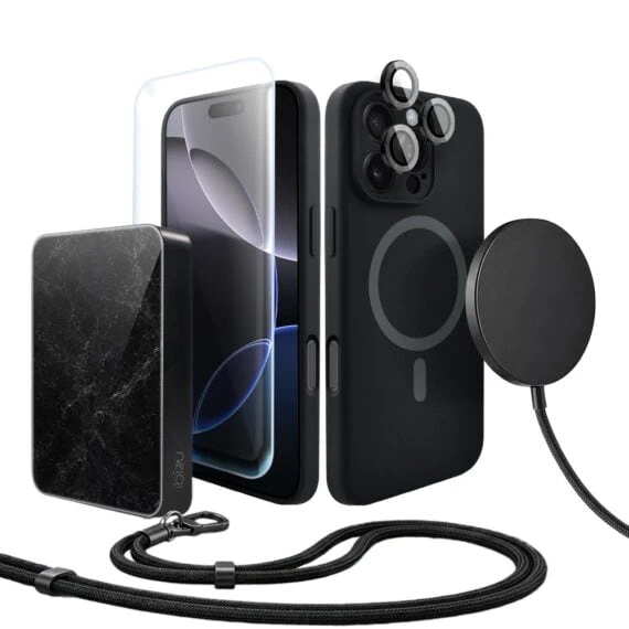 Perfect Match do iPhone 16 Pro - zestaw silikonowe z MagSafe + akcesoria, czarny (3)