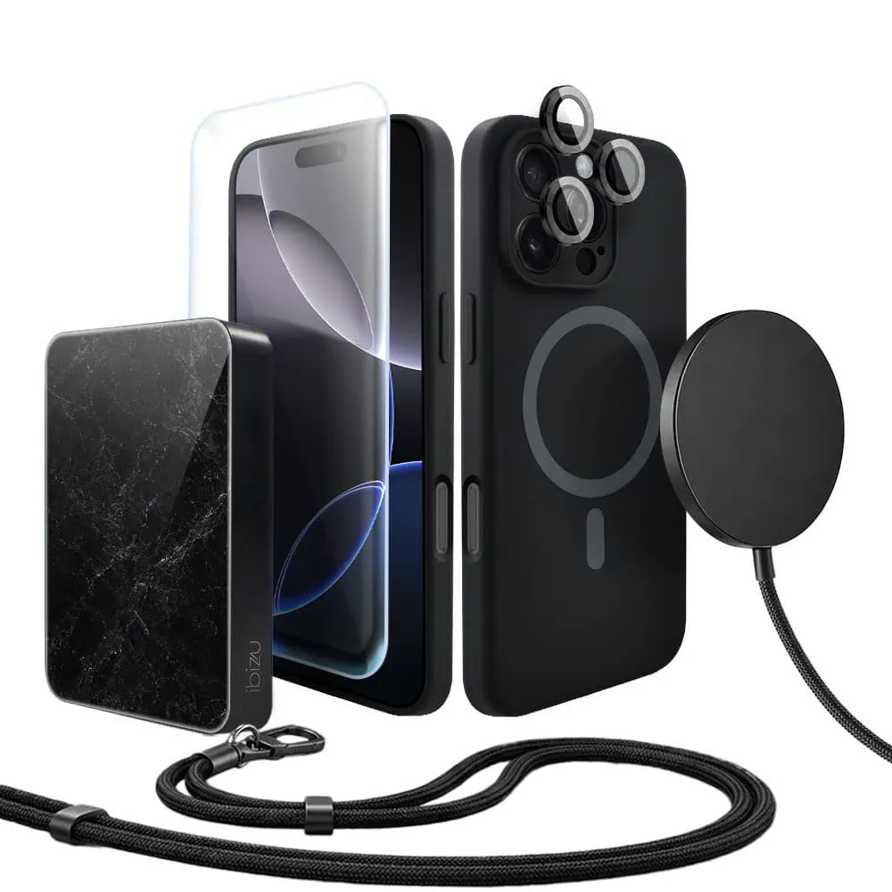 Perfect Match do iPhone 16 Pro – zestaw silikonowe z MagSafe + akcesoria, czarny