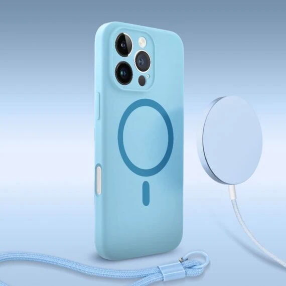 Perfect Match do iPhone 16 Pro - zestaw silikonowe z MagSafe + akcesoria, niebieski (4)