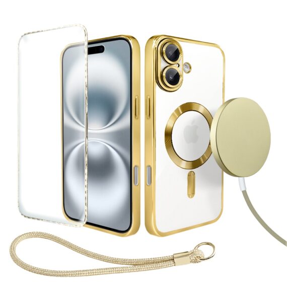 Perfect Match do iPhone 16 - zestaw MagSafe Luxury Protect + akcesoria, złoty (2)