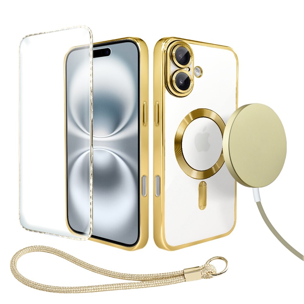 Perfect Match do iPhone 16 - zestaw MagSafe Luxury Protect + akcesoria, złoty (2)
