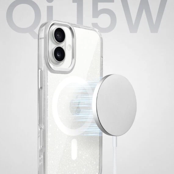 Perfect Match do iPhone 16 - zestaw Super Hybrid Sparkle + akcesoria, srebrny (3)