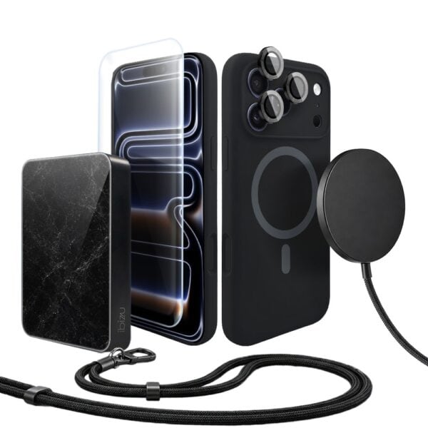 Perfect Match do iPhone 17 Pro Max – zestaw silikonowe z MagSafe + akcesoria, czarny
