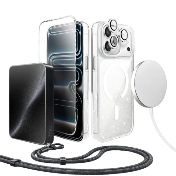 Perfect Match do iPhone 17 Pro Max - zestaw Super Hybrid Sparkle + akcesoria, srebrny (6)