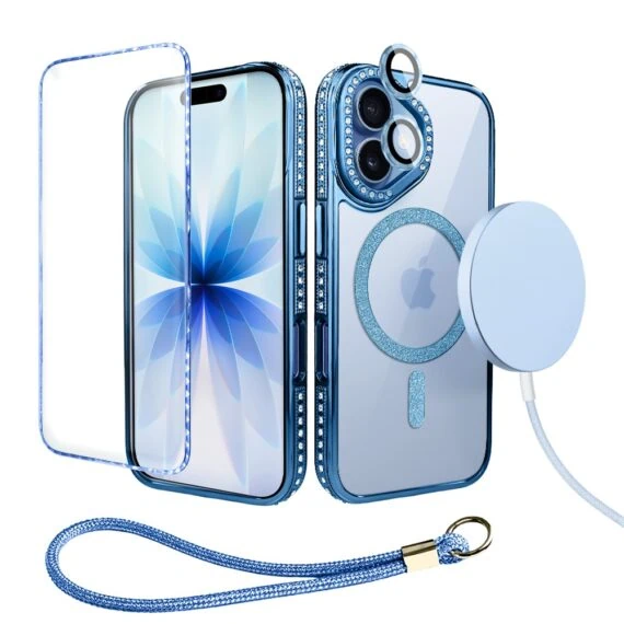Perfect Match do iPhone 17 - zestaw Diadem Glow + akcesoria, niebieski (6)