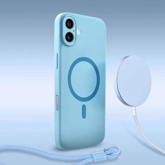 Perfect Match do iPhone 17- zestaw silikonowe z MagSafe + akcesoria, niebieski (2)