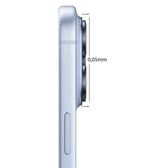 iphone 18 pro max gładka metalowa osłona na cały panel aparatu, wbudowane szkła 9h, granatowa