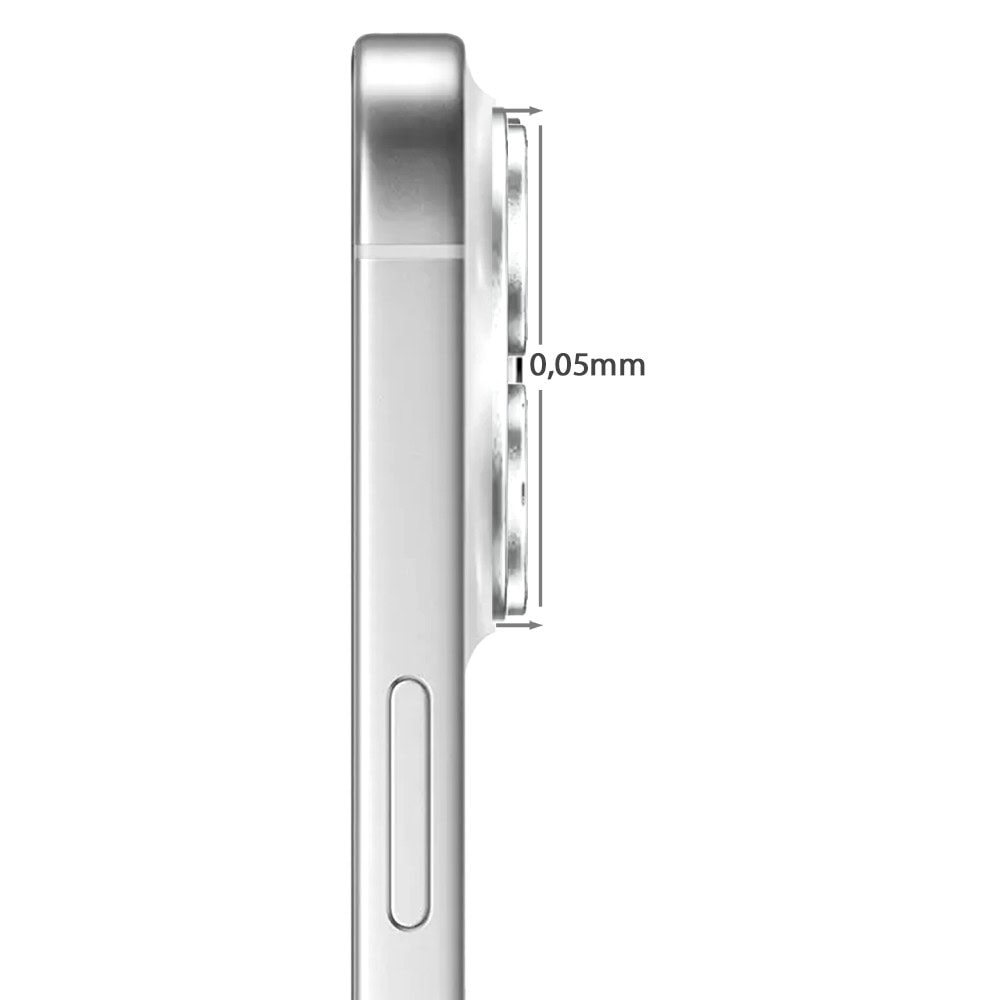 iphone 18 pro max gładka metalowa osłona na cały panel aparatu, wbudowane szkła 9h, srebrna