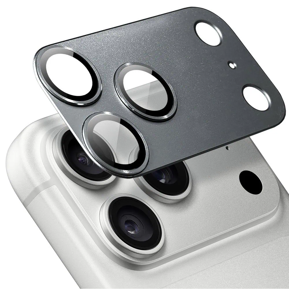 iphone 18 pro max gładka metalowa osłona na cały panel aparatu, wbudowane szkła 9h, tytanowa