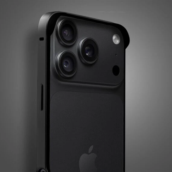 bumper do iphone 18 pro max, metal slim, metalowa ramka ochronna, czarny
