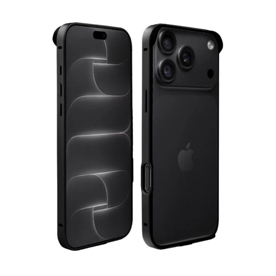 bumper do iphone 18 pro max, metal slim, metalowa ramka ochronna, czarny