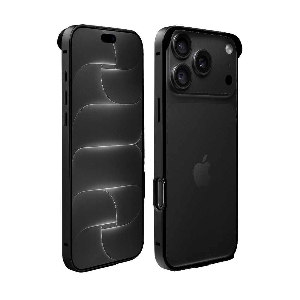 bumper do iphone 18 pro max, metal slim, metalowa ramka ochronna, czarny