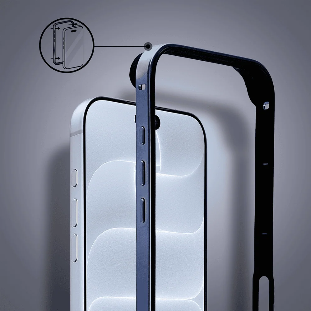 bumper do iphone 18 pro max, metal slim, metalowa ramka ochronna, granatowy