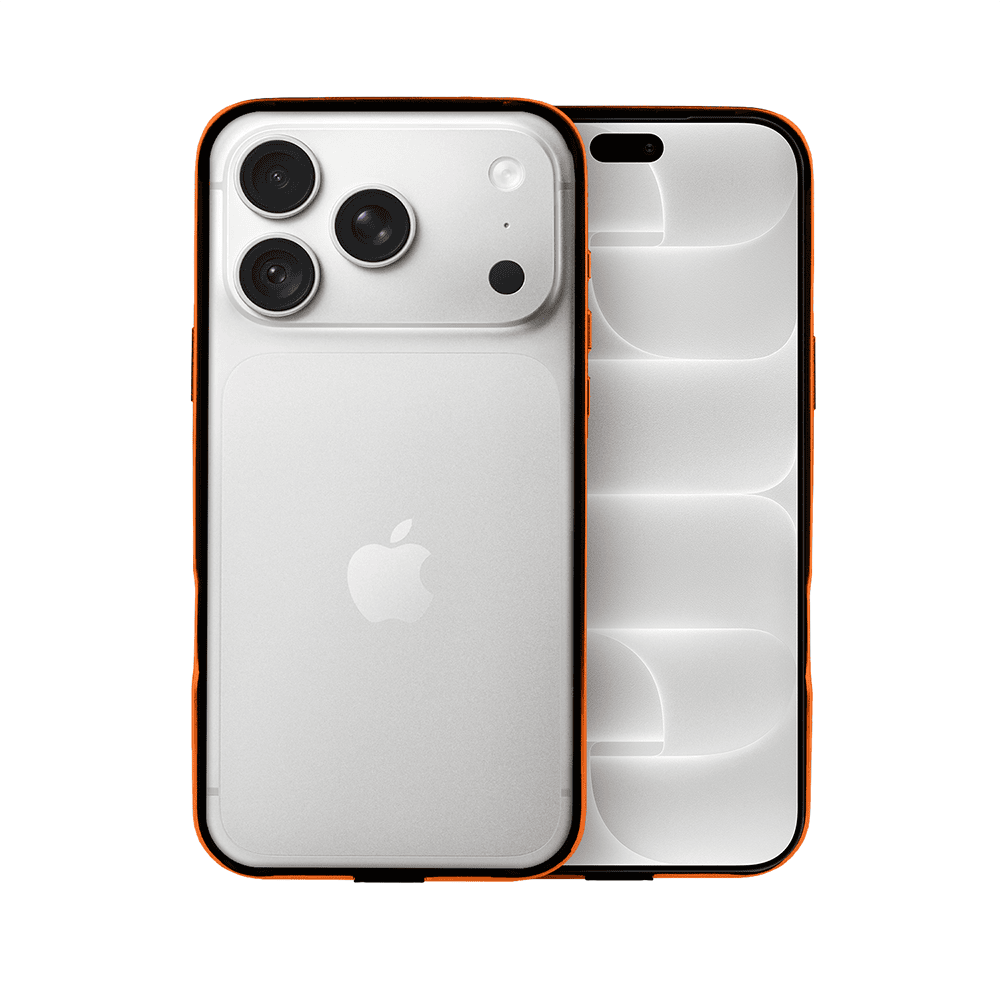 bumper do iphone 18 pro max, metal slim, metalowa ramka ochronna, pomarańczowy