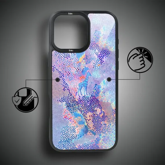 Etui do iPhone 14 Pro IBIZU DropGuard Matt z MagSafe, Bella Fantasia, Mozaikowa żyrafa (8)