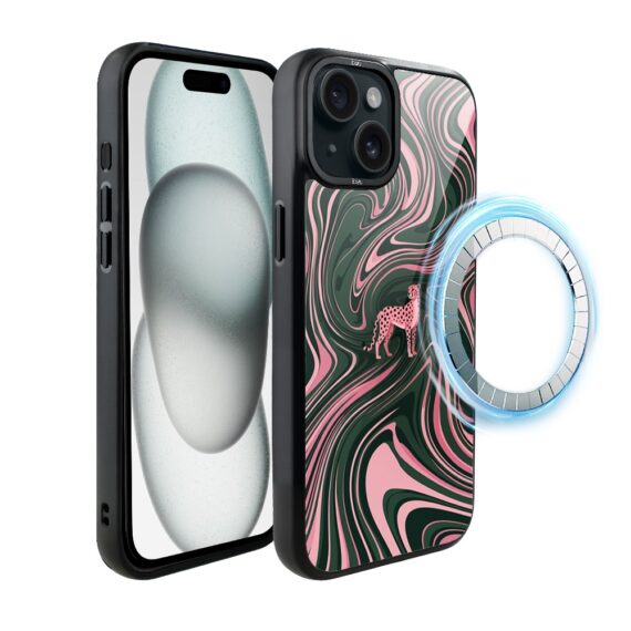 Etui do iPhone 15 IBIZU DropGuard Matt z MagSafe, Bella Fantasia, Dzika pantera (7)
