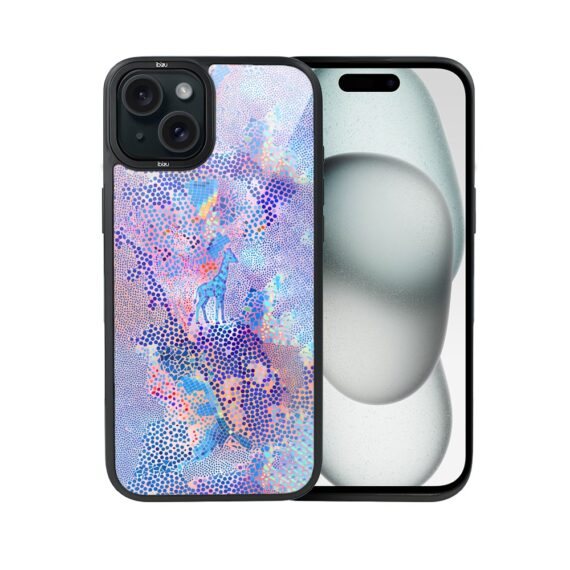 Etui do iPhone 15 IBIZU DropGuard Matt z MagSafe, Bella Fantasia, Mozaikowa żyrafa (1)