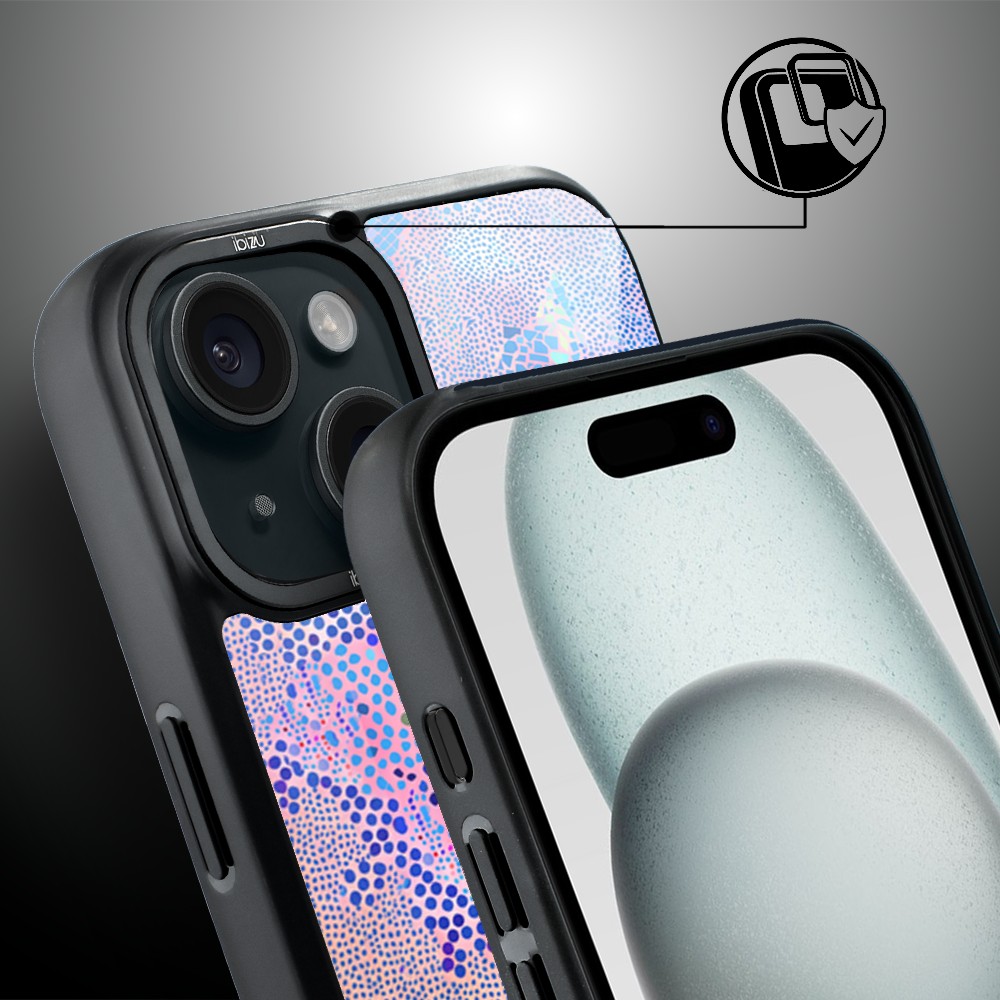 Etui do iPhone 15 IBIZU DropGuard Matt z MagSafe, Bella Fantasia, Mozaikowa żyrafa (4)