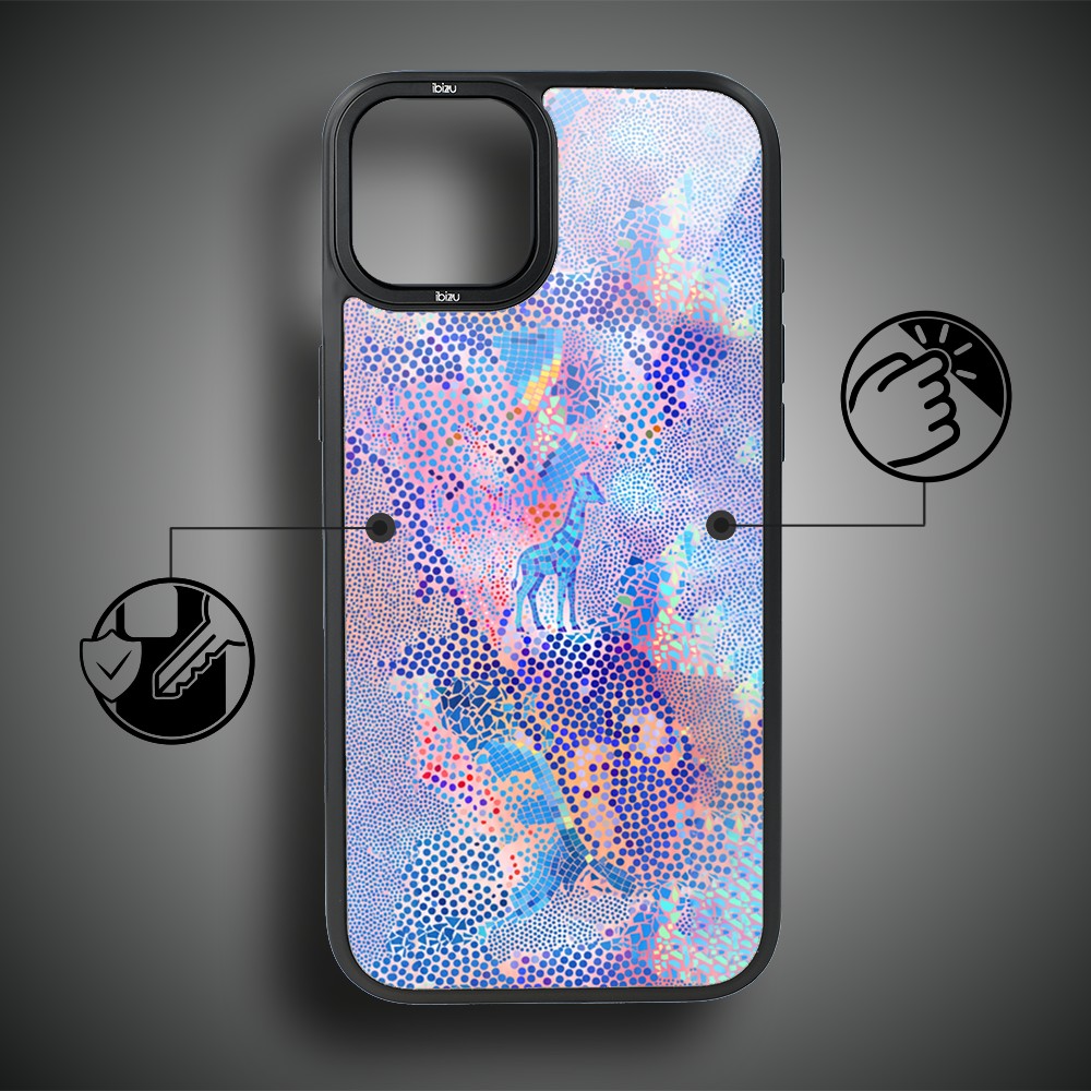Etui do iPhone 15 IBIZU DropGuard Matt z MagSafe, Bella Fantasia, Mozaikowa żyrafa (8)