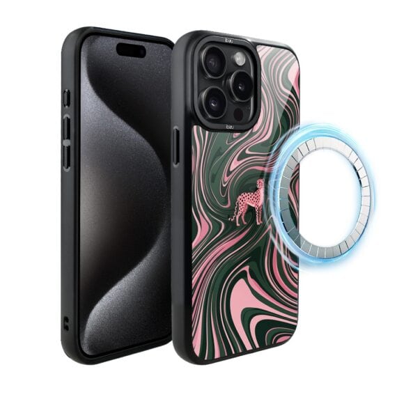 Etui do iPhone 15 Pro IBIZU DropGuard Matt z MagSafe, Bella Fantasia, Dzika pantera (7)