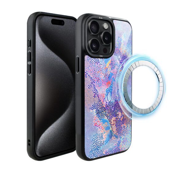 Etui do iPhone 15 Pro IBIZU DropGuard Matt z MagSafe, Bella Fantasia, Mozaikowa żyrafa (7)