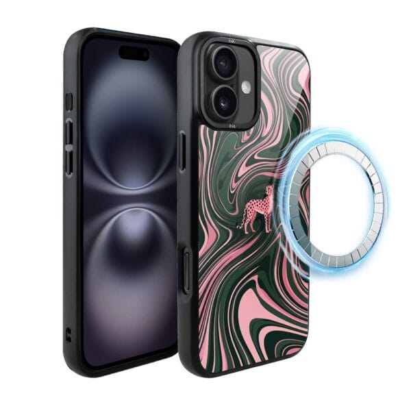 Etui do iPhone 16 IBIZU DropGuard Matt z MagSafe, Bella Fantasia, Dzika pantera
