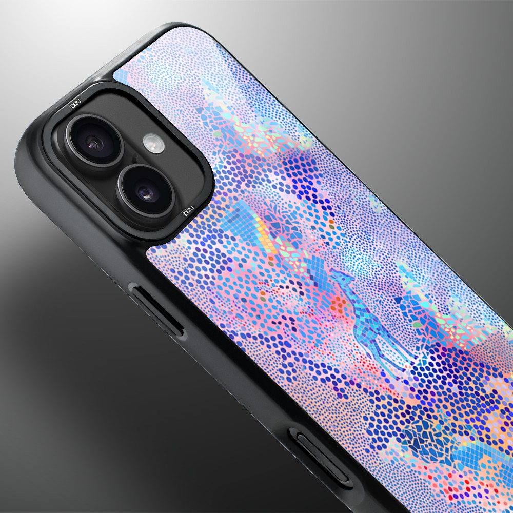 Etui do iPhone 16 IBIZU DropGuard Matt z MagSafe, Bella Fantasia, Mozaikowa żyrafa (3)