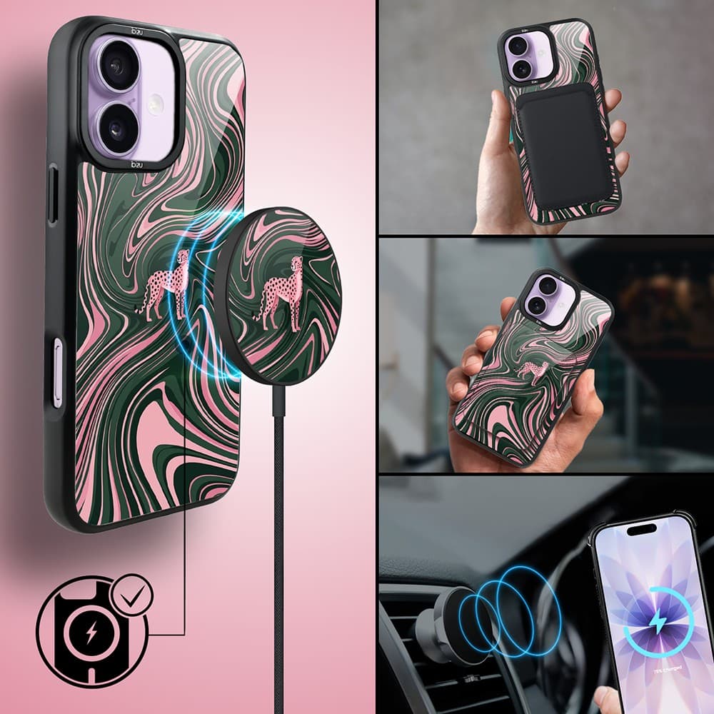 Etui do iPhone 17 IBIZU DropGuard Matt z MagSafe, Bella Fantasia, Dzika pantera (5)