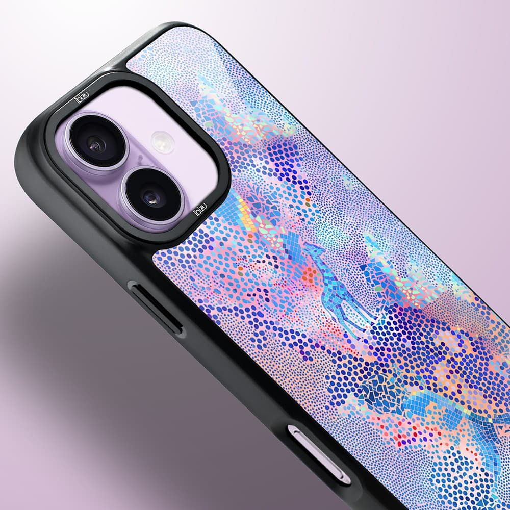 Etui do iPhone 17 IBIZU DropGuard Matt z MagSafe, Bella Fantasia, Mozaikowa żyrafa (4)