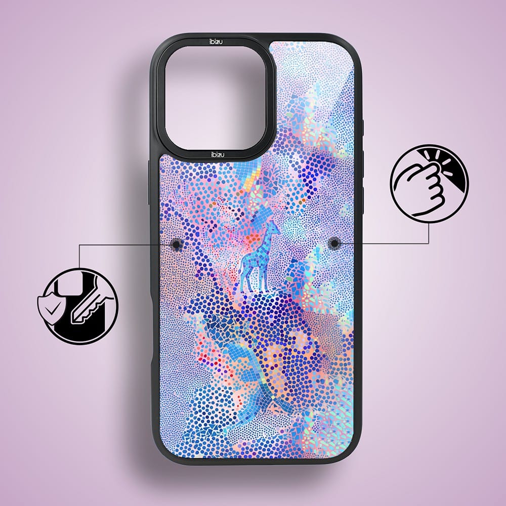 Etui do iPhone 17 IBIZU DropGuard Matt z MagSafe, Bella Fantasia, Mozaikowa żyrafa (6)