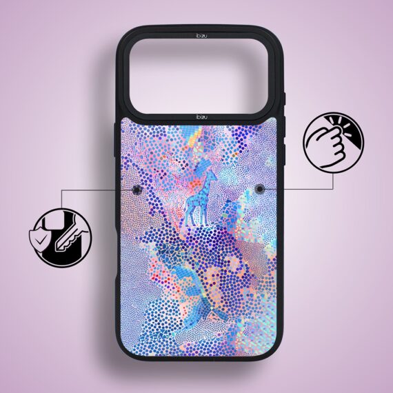 Etui do iPhone 17 Pro IBIZU DropGuard Matt z MagSafe, Bella Fantasia, Mozaikowa żyrafa (6)