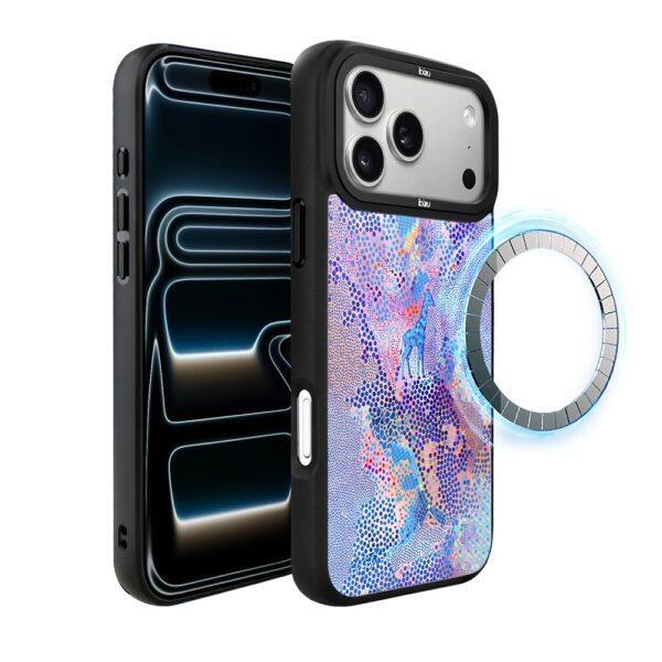 Etui do iPhone 17 Pro IBIZU DropGuard Matt z MagSafe, Bella Fantasia, Mozaikowa żyrafa