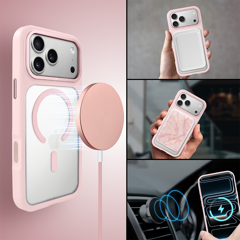 etui do iphone 17 pro ibizu guardabella z magsafe, różowe