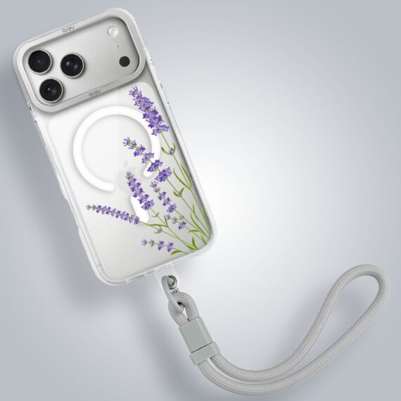 etui do iphone 17 pro max ibizu pretty clear, metalowa osłona aparatu, przeźroczyste do magsafe, lawenda
