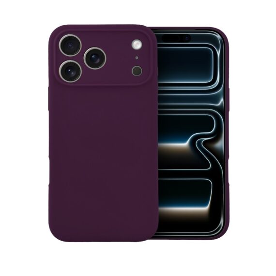 etui do iphone 17 pro max, silikonowe z magsafe, mikrofibra soft touch z osłoną na aparat, burgundowe