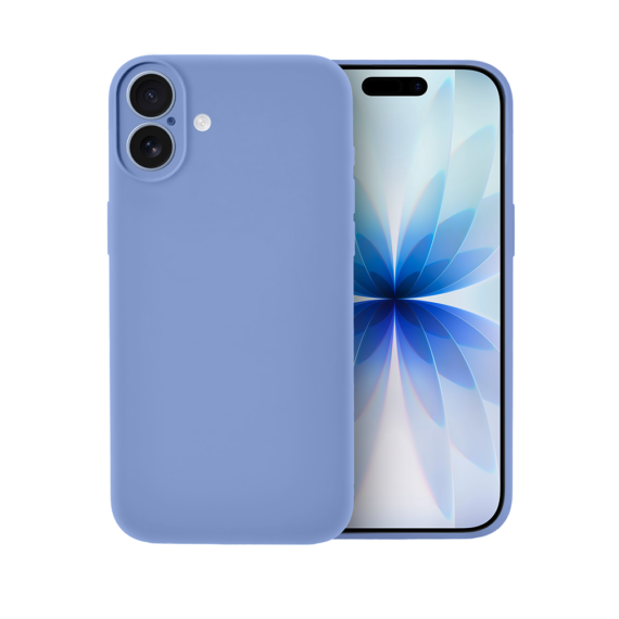 etui do iphone 17 silikonowe z mikrofibrą soft touch z osłoną na aparat, błękit lodowca
