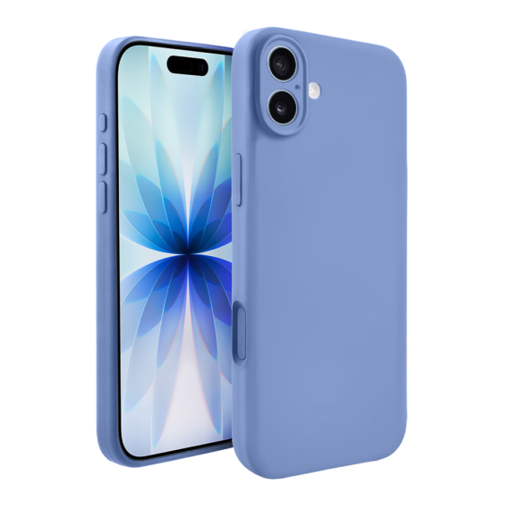 etui do iphone 17 silikonowe z mikrofibrą soft touch z osłoną na aparat, błękit lodowca