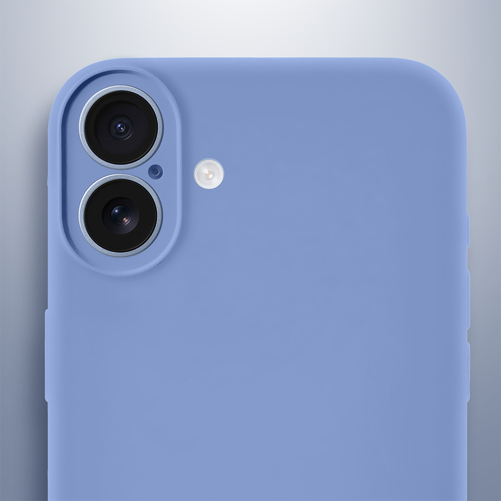 etui do iphone 17 silikonowe z mikrofibrą soft touch z osłoną na aparat, błękit lodowca
