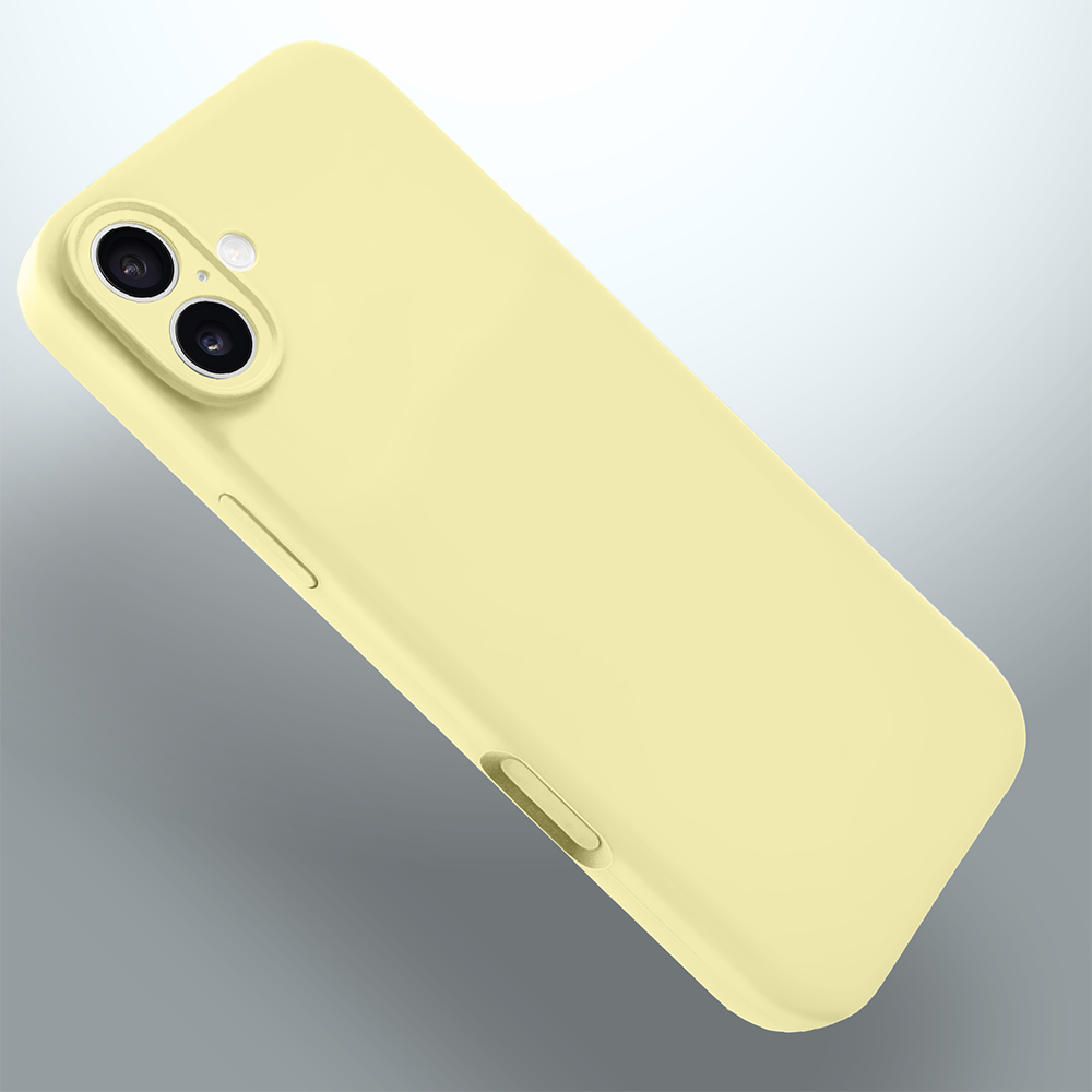 Etui do iPhone 17 silikonowe z mikrofibrą soft touch z osłoną na aparat, jasny żółty Obszar kompozycji 4 etui do iphone 17 silikonowe z mikrofibrą soft touch z osłoną na aparat, jasny żółty