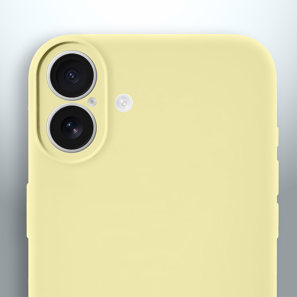 Etui do iPhone 17 silikonowe z mikrofibrą soft touch z osłoną na aparat, jasny żółty Obszar kompozycji 7 etui do iphone 17 silikonowe z mikrofibrą soft touch z osłoną na aparat, jasny żółty