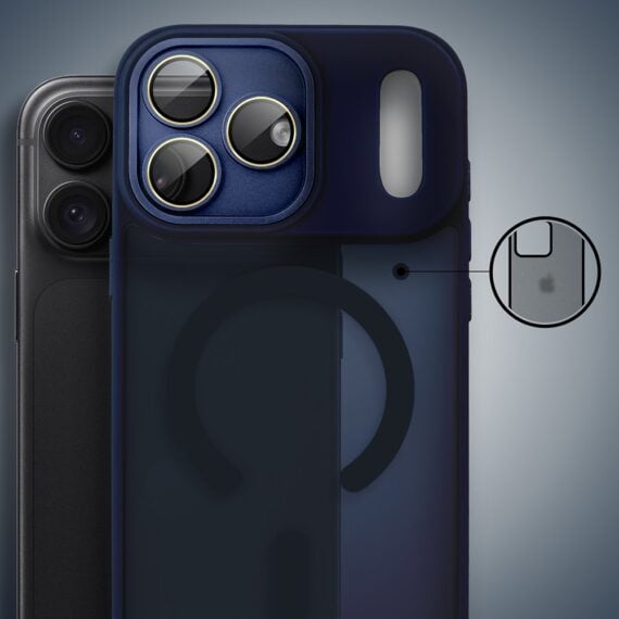 etui do iphone 18 pro color flush z magsafe, z osłoną aparatu, granatowe