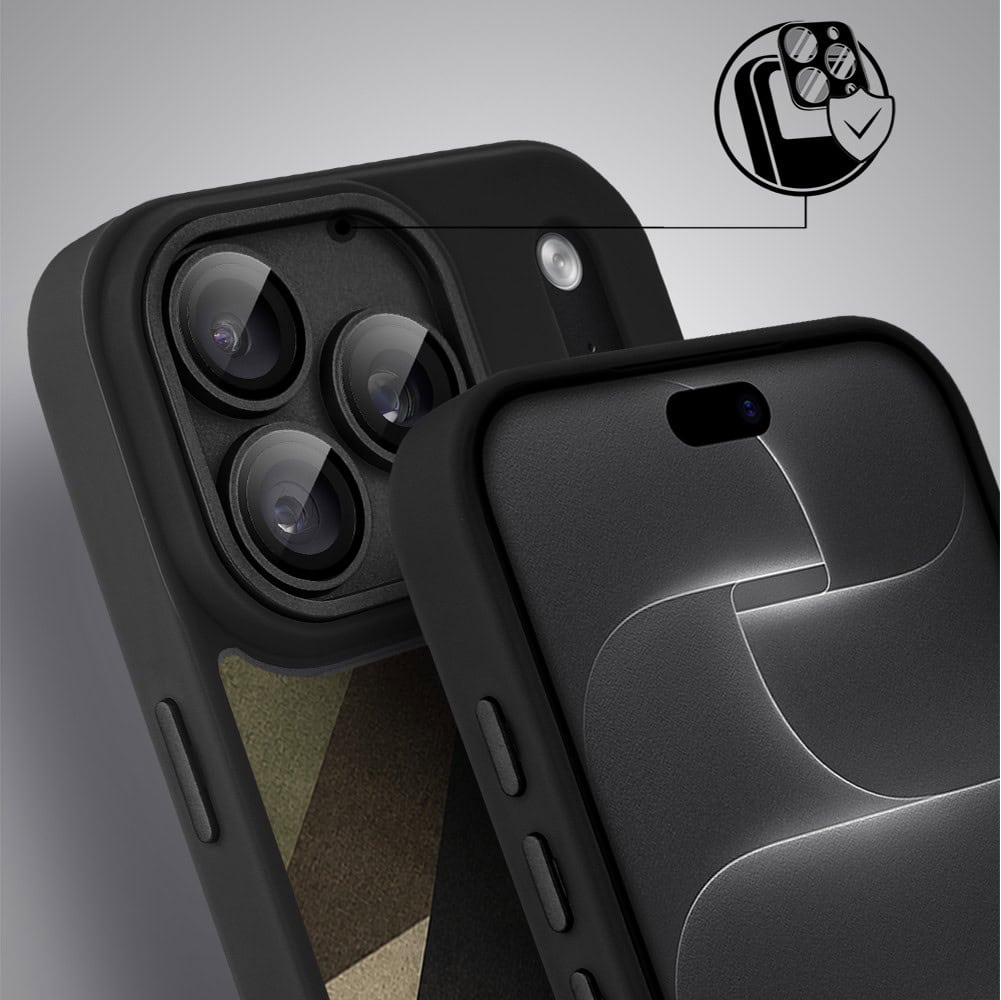 etui do iphone 18 pro color flush z magsafe, z osłoną aparatu, miejskie moro, czarne