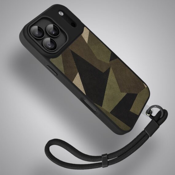 etui do iphone 18 pro color flush z magsafe, z osłoną aparatu, miejskie moro, czarne