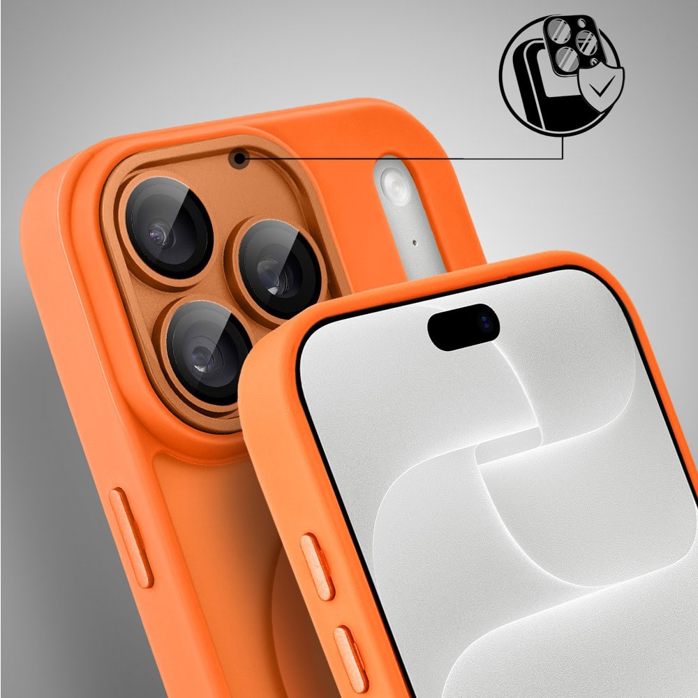 etui do iphone 18 pro color flush z magsafe, z osłoną aparatu, pomarańczowe