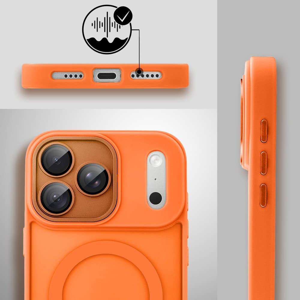 etui do iphone 18 pro color flush z magsafe, z osłoną aparatu, pomarańczowe
