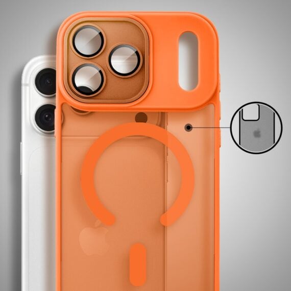 etui do iphone 18 pro color flush z magsafe, z osłoną aparatu, pomarańczowe