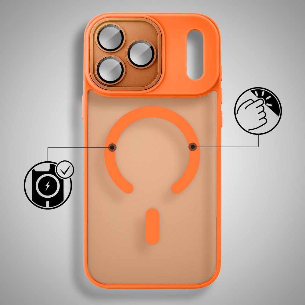 etui do iphone 18 pro color flush z magsafe, z osłoną aparatu, pomarańczowe