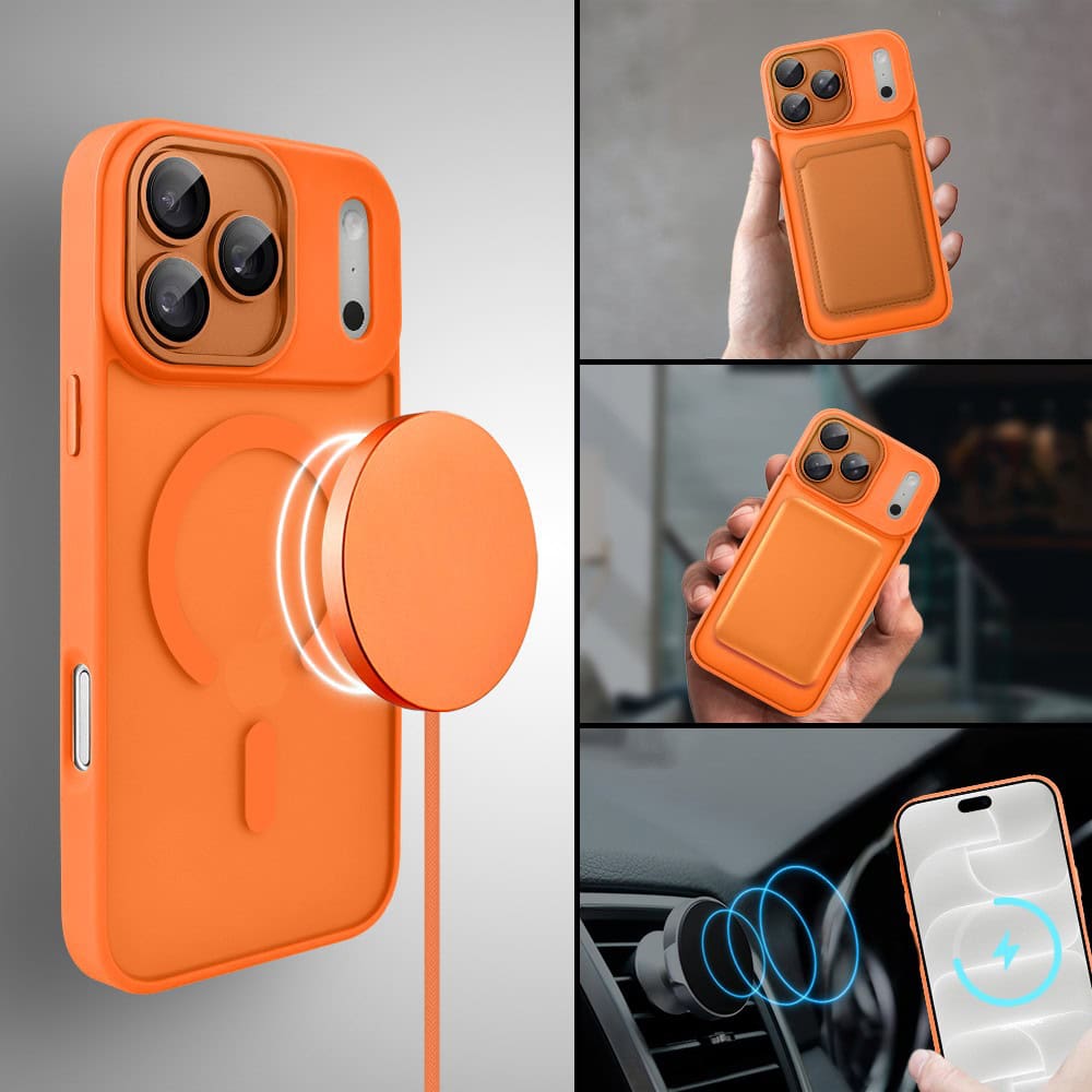 etui do iphone 18 pro color flush z magsafe, z osłoną aparatu, pomarańczowe
